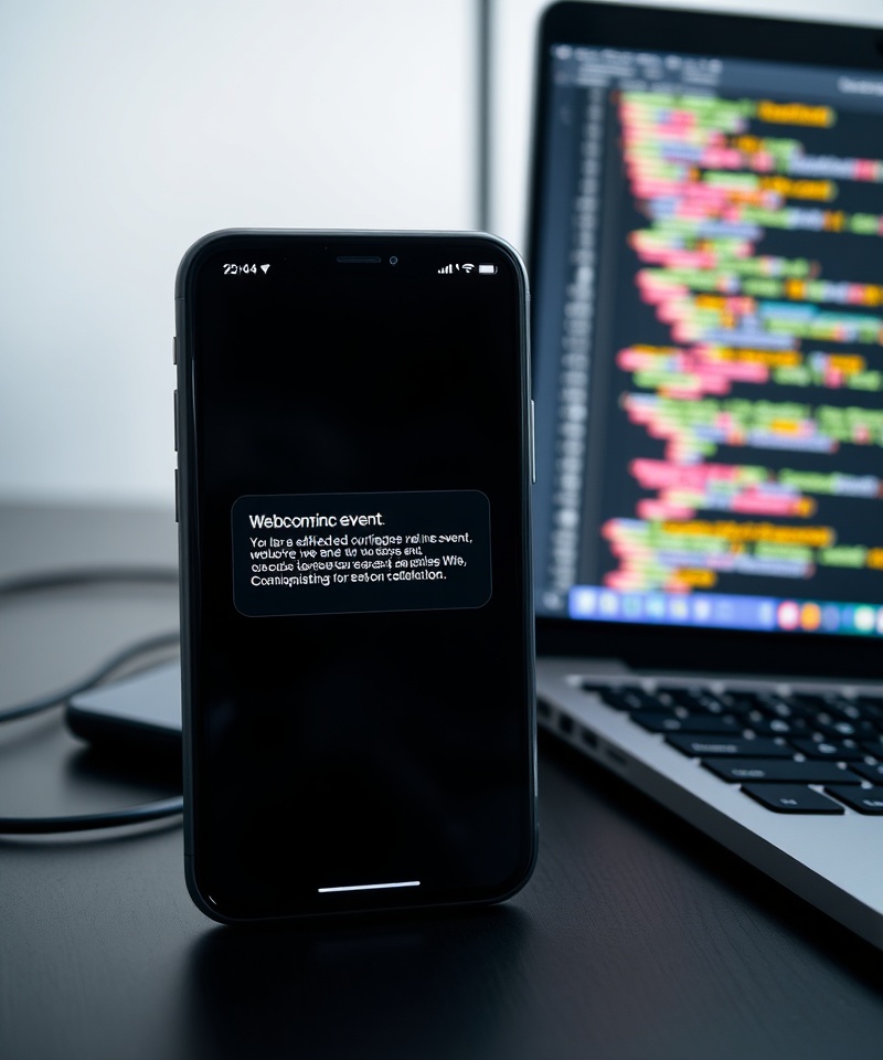 WebhookLab mobile-responsive interface showing a webhook event timeline on a phone screen